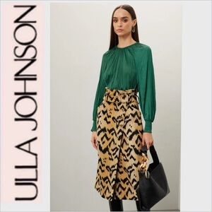 Ulla Johnson Aidy satin Top blouse emerald US 4